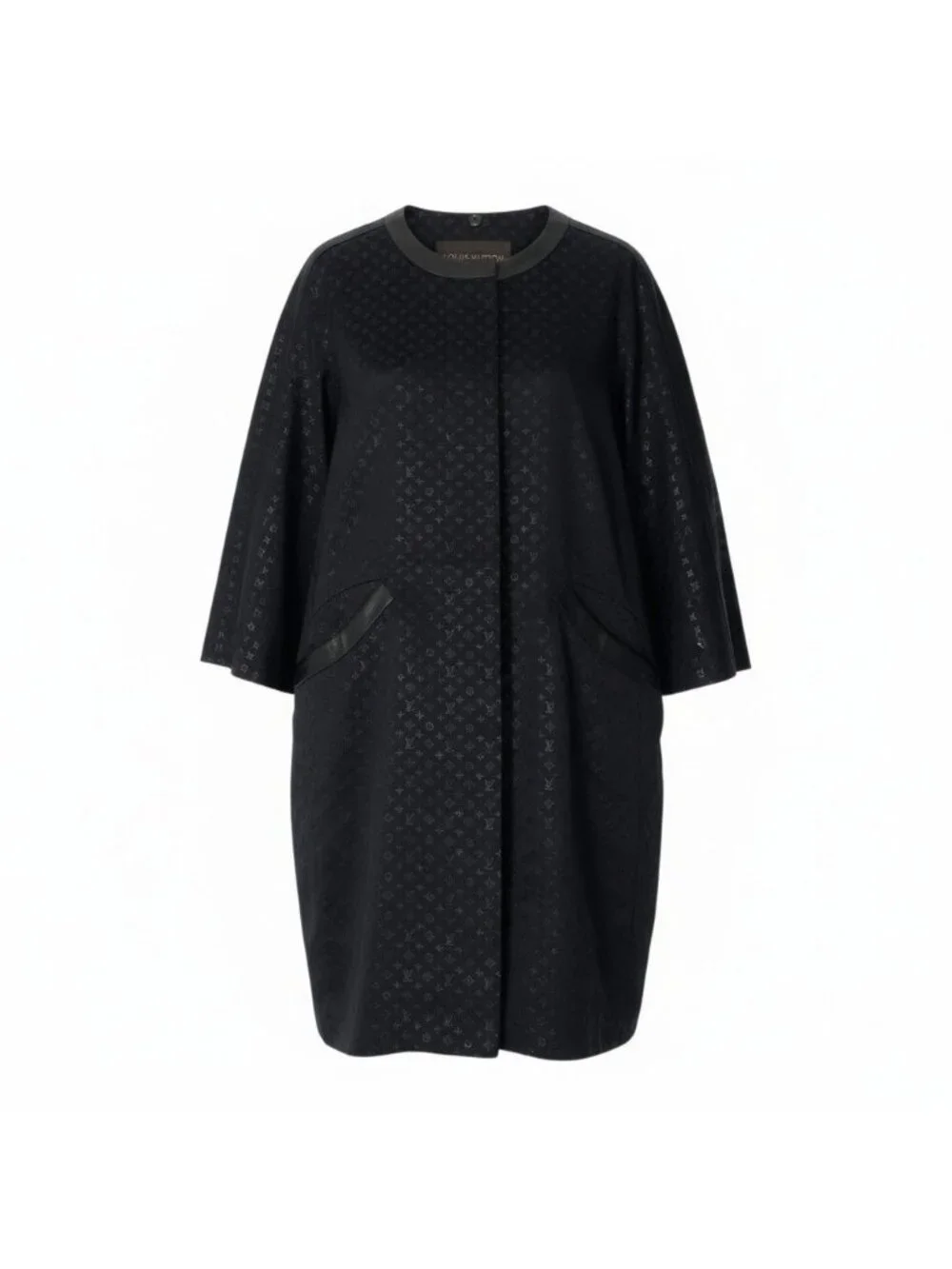 Louis Vuitton @I Monogram Long Coat Collarless Silk
